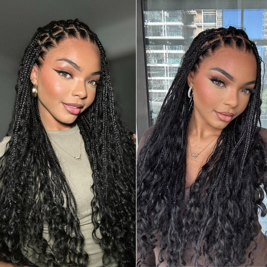 💖Knotless Braided Wig – Lightweight Fit