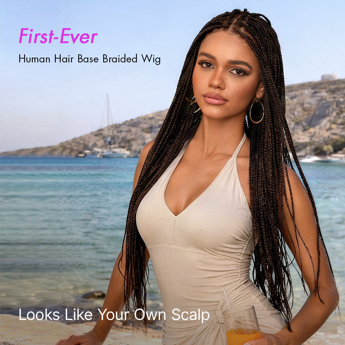💖Knotless Braided Wig – Lightweight Fit