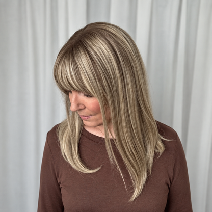 🔥🔥Human Hair Topper with Bangs | Hair Piece for Thinning Hair