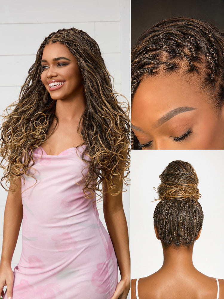 💖Knotless Braided Wig – Lightweight Fit