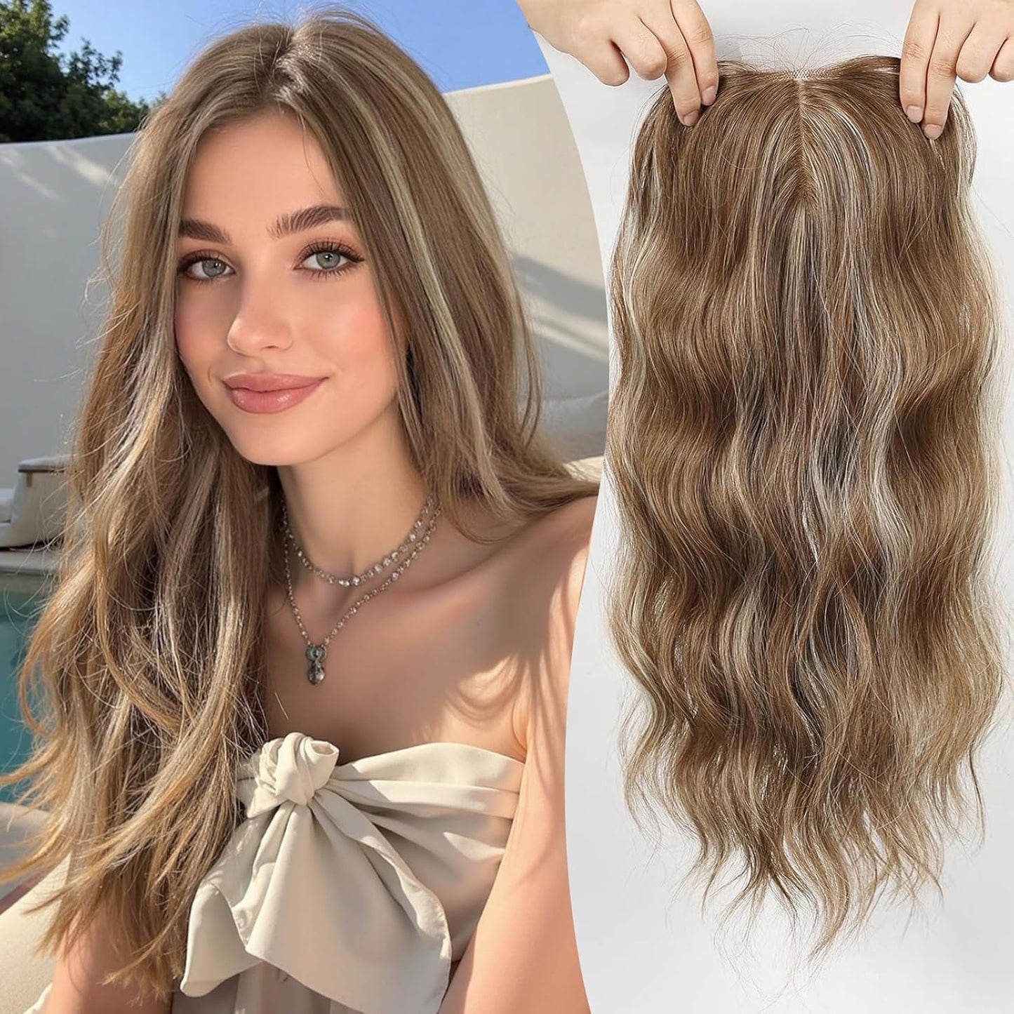 ⚡ Final Hours –🌷2026 New Lightweight & Breathable Wavy Hair Topper