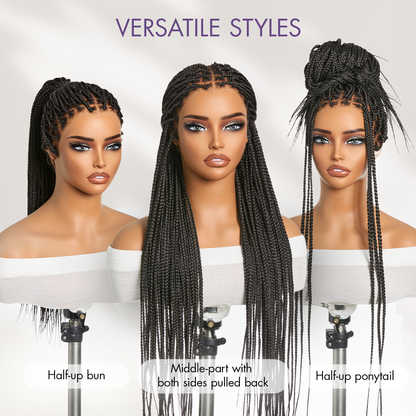 💖Knotless Braided Wig – Lightweight Fit