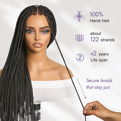💖Knotless Braided Wig – Lightweight Fit