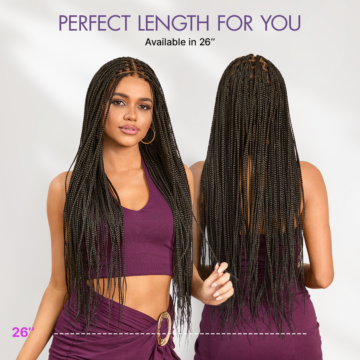 💖Knotless Braided Wig – Lightweight Fit