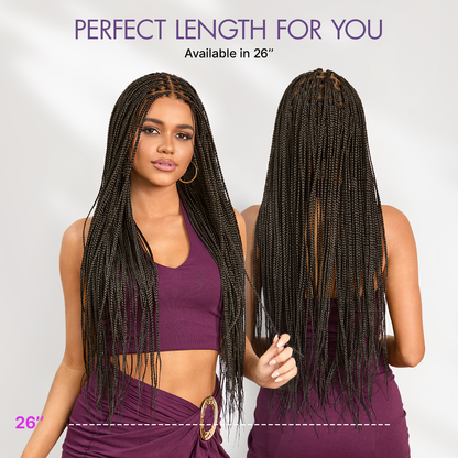 💖Knotless Braided Wig – Lightweight Fit