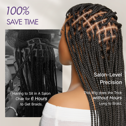 💖Knotless Braided Wig – Lightweight Fit