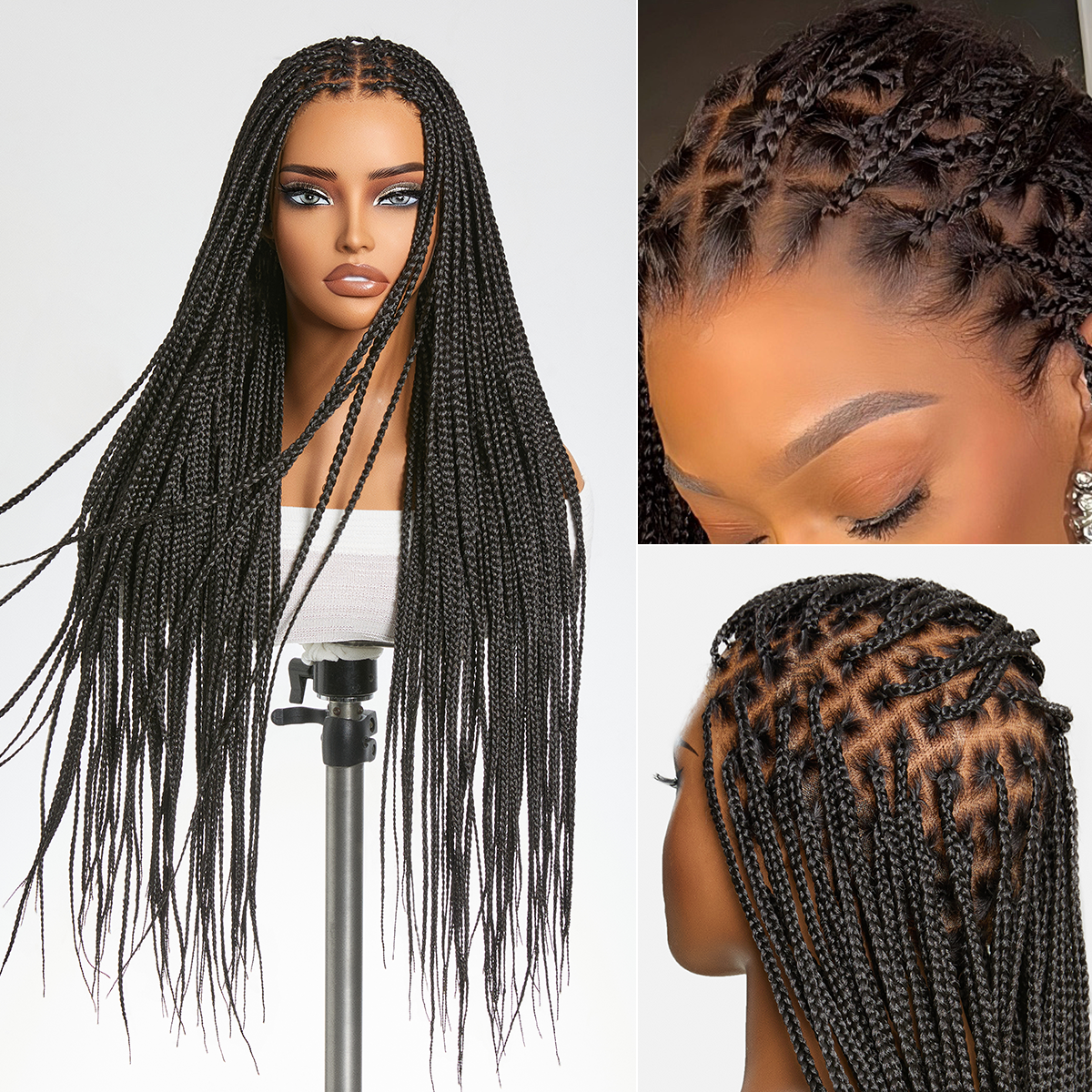 💖Knotless Braided Wig – Lightweight Fit