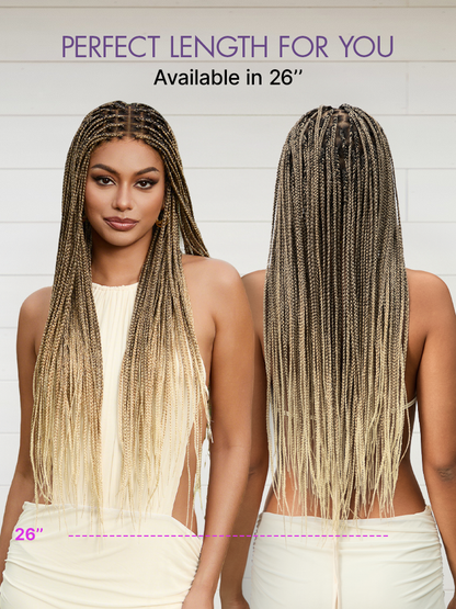 💖Knotless Braided Wig – Lightweight Fit