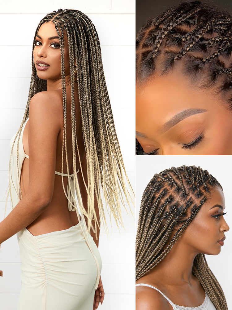 💖Knotless Braided Wig – Lightweight Fit