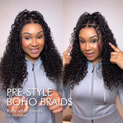 ✨  Glueless HD Lace Boho Braids  Wig – Natural Goddess Curls