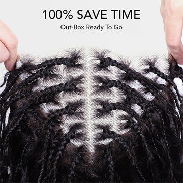 ✨  Glueless HD Lace Boho Braids  Wig – Natural Goddess Curls