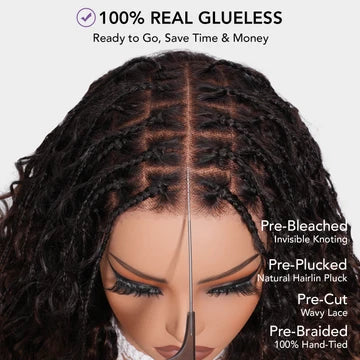 ✨  Glueless HD Lace Boho Braids  Wig – Natural Goddess Curls