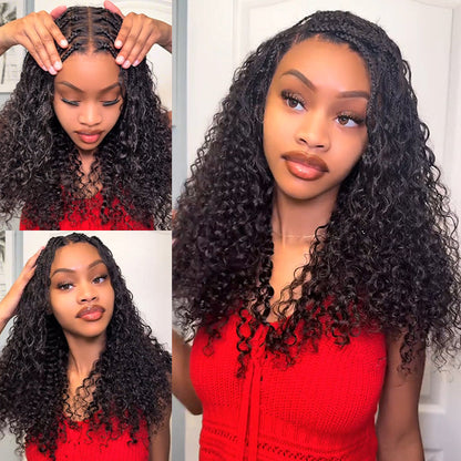 ✨  Glueless HD Lace Boho Braids  Wig – Natural Goddess Curls