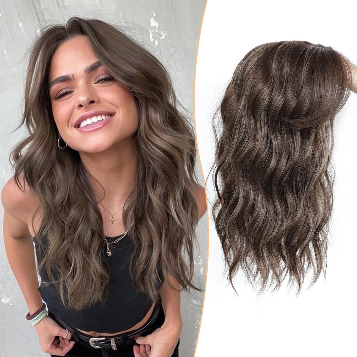 ⚡ Final Hours –🌷2026 New Lightweight & Breathable Wavy Hair Topper