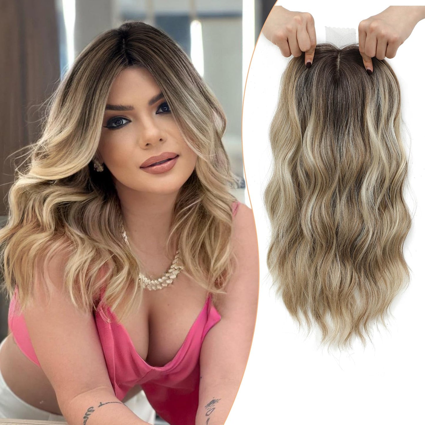 ⚡ Final Hours –🌷2026 New Lightweight & Breathable Wavy Hair Topper