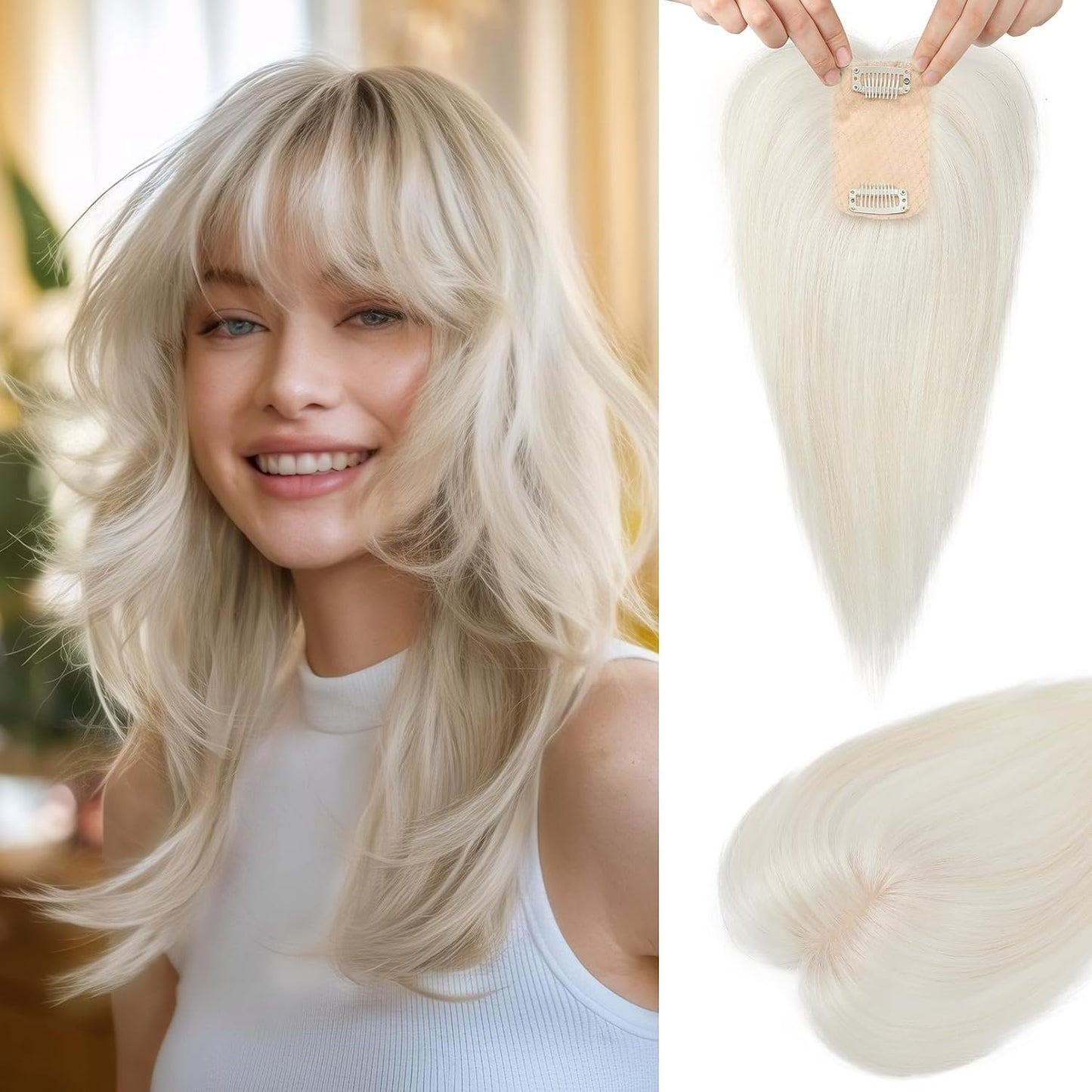 🔥 NEW ARRIVAL SALE- Hair Topper with Bangs | Hair Piece for Thinning Hair