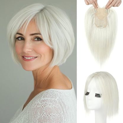 🔥 NEW ARRIVAL SALE- Hair Topper with Bangs | Hair Piece for Thinning Hair