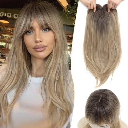 🔥 NEW ARRIVAL SALE- Hair Topper with Bangs | Hair Piece for Thinning Hair