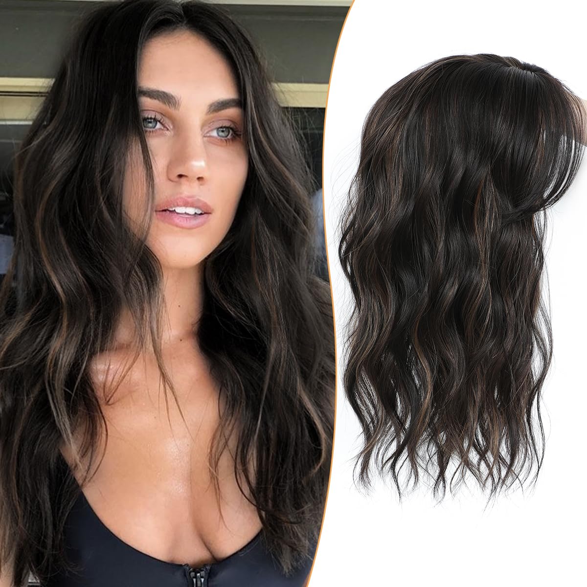 ⚡ Final Hours –🌷2026 New Lightweight & Breathable Wavy Hair Topper