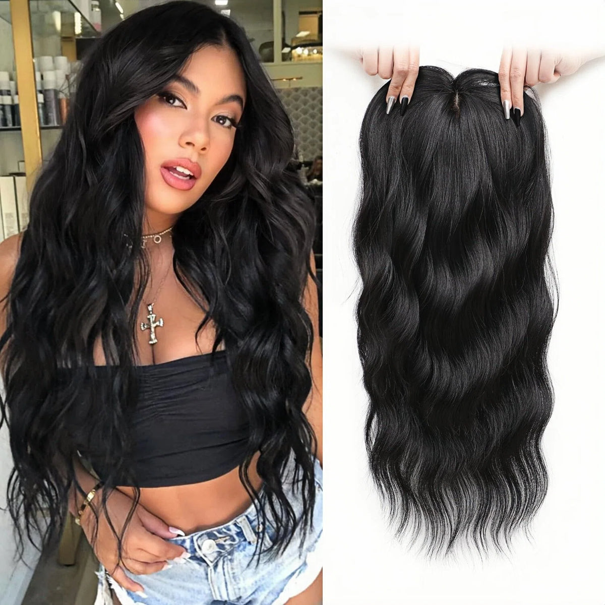 ⚡ Final Hours –🌷2026 New Lightweight & Breathable Wavy Hair Topper