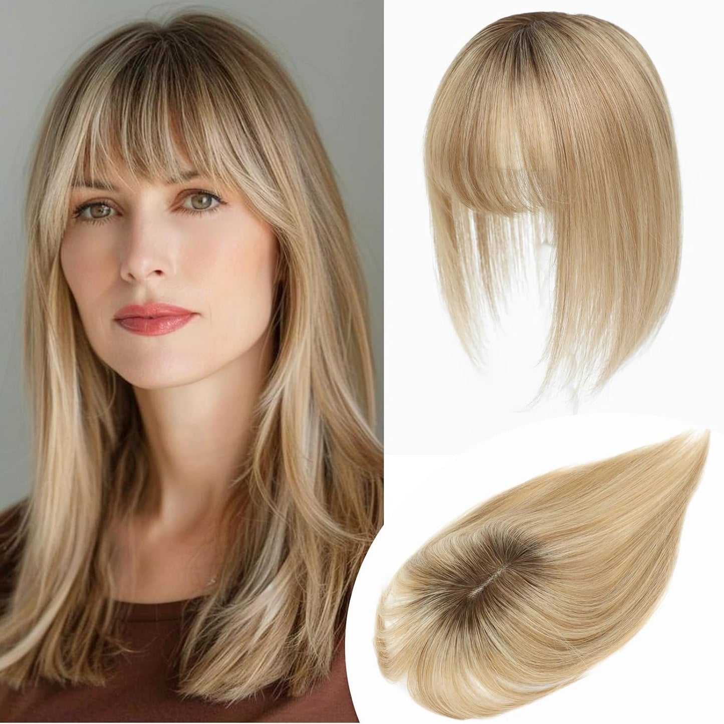 🔥 NEW ARRIVAL SALE- Hair Topper with Bangs | Hair Piece for Thinning Hair