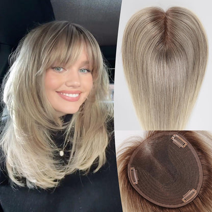 🔥 NEW ARRIVAL SALE- Hair Topper with Bangs | Hair Piece for Thinning Hair