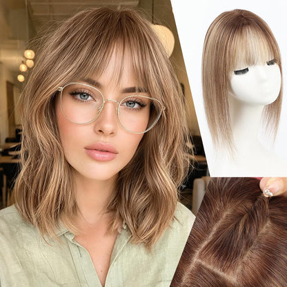 🔥 NEW ARRIVAL SALE- Hair Topper with Bangs | Hair Piece for Thinning Hair