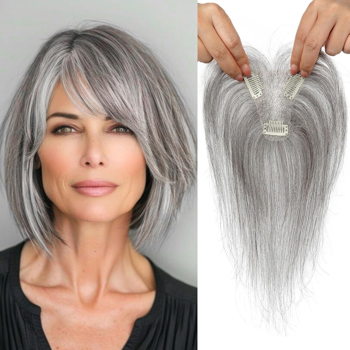 🔥 NEW ARRIVAL SALE- Hair Topper with Bangs | Hair Piece for Thinning Hair