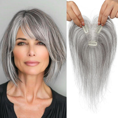 🔥 NEW ARRIVAL SALE- Hair Topper with Bangs | Hair Piece for Thinning Hair