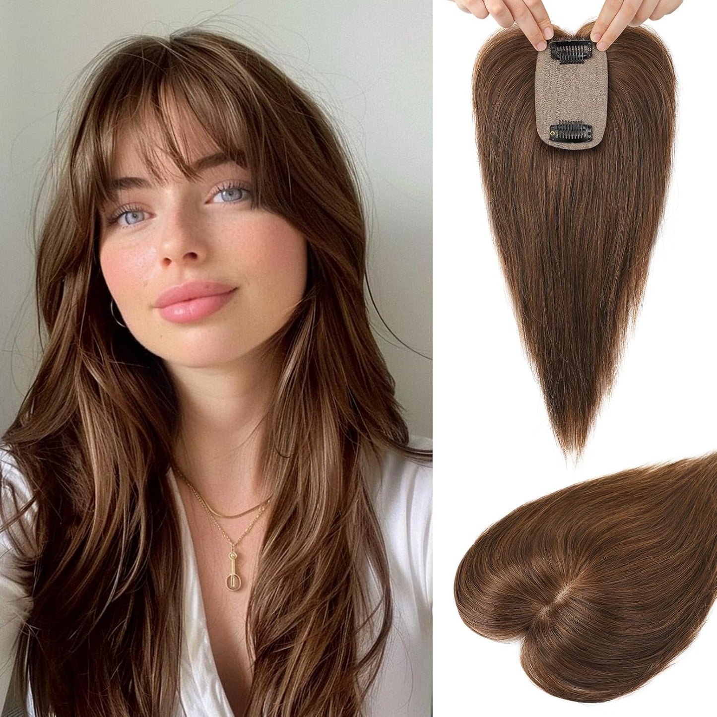 🔥 NEW ARRIVAL SALE- Hair Topper with Bangs | Hair Piece for Thinning Hair