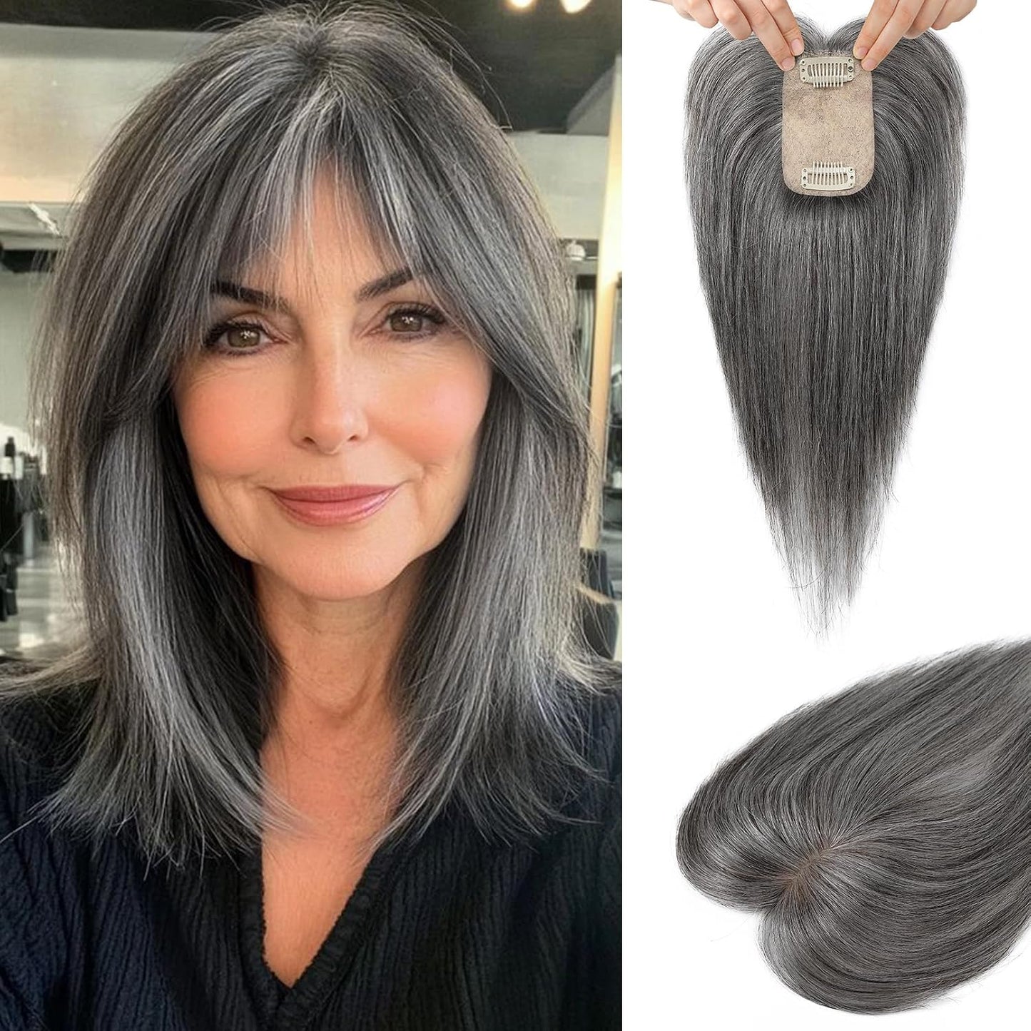 🔥 NEW ARRIVAL SALE- Hair Topper with Bangs | Hair Piece for Thinning Hair