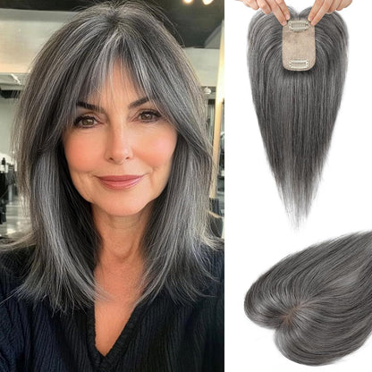 🔥 NEW ARRIVAL SALE- Hair Topper with Bangs | Hair Piece for Thinning Hair