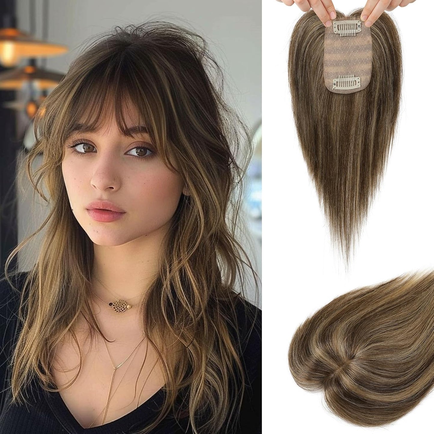 🔥 NEW ARRIVAL SALE- Hair Topper with Bangs | Hair Piece for Thinning Hair