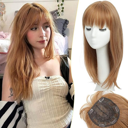 🔥 NEW ARRIVAL SALE- Hair Topper with Bangs | Hair Piece for Thinning Hair