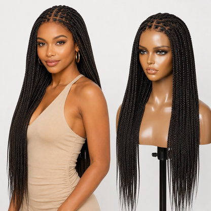 🥰[New Arrival] Salon Braids Super Natural Scalp Full HD Lace Knotless Box Braided Wig