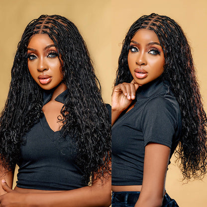 ✨  Glueless HD Lace Boho Braids  Wig – Natural Goddess Curls
