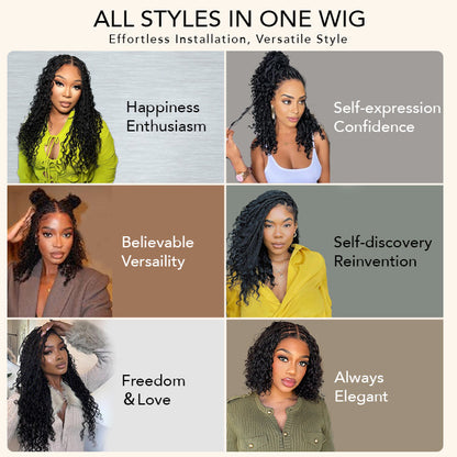 ✨  Glueless HD Lace Boho Braids  Wig – Natural Goddess Curls