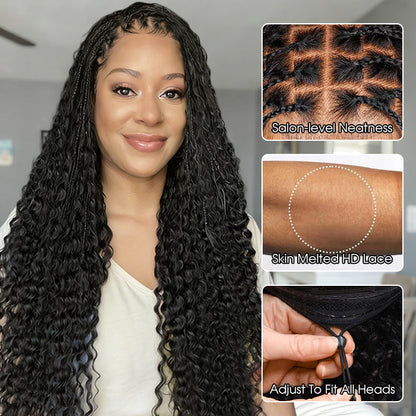 ✨  Glueless HD Lace Boho Braids  Wig – Natural Goddess Curls