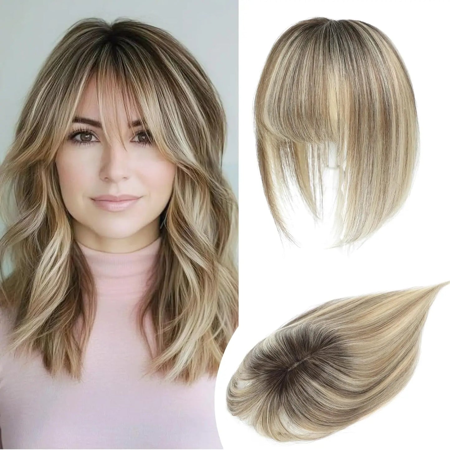 Hair Topper with Bangs | Hair Piece for Thinning Hair