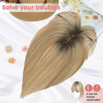 🔥 NEW ARRIVAL SALE- Hair Topper with Bangs | Hair Piece for Thinning Hair