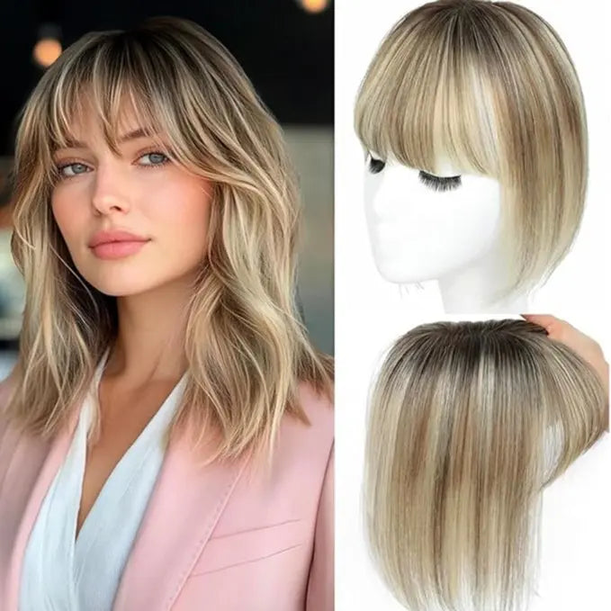 Hair Topper with Bangs | Hair Piece for Thinning Hair