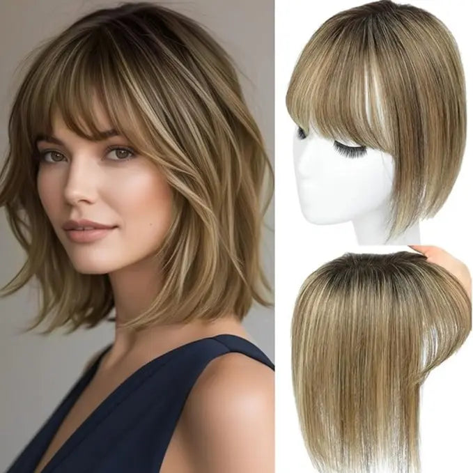 Hair Topper with Bangs | Hair Piece for Thinning Hair