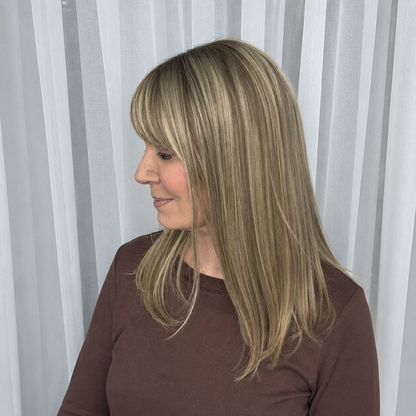 🔥🔥Human Hair Topper with Bangs | Hair Piece for Thinning Hair