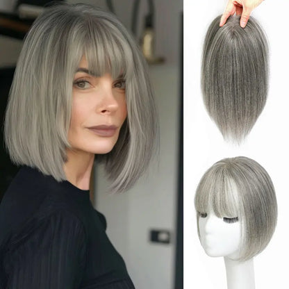 🔥 NEW ARRIVAL SALE- Hair Topper with Bangs | Hair Piece for Thinning Hair