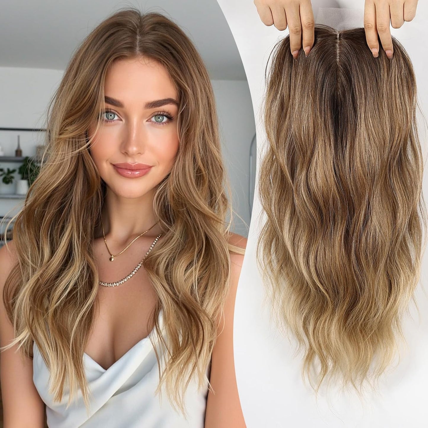 ⚡ Final Hours –🌷2026 New Lightweight & Breathable Wavy Hair Topper