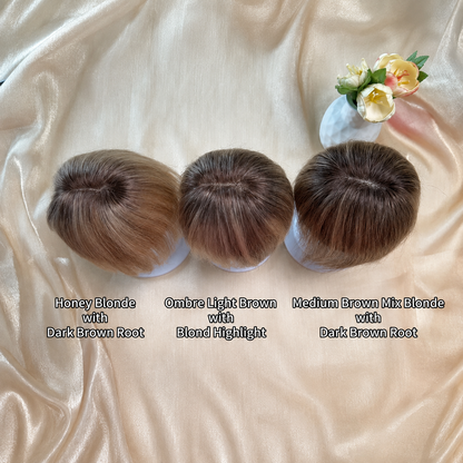 🔥🔥Human Hair Topper with Bangs | Hair Piece for Thinning Hair